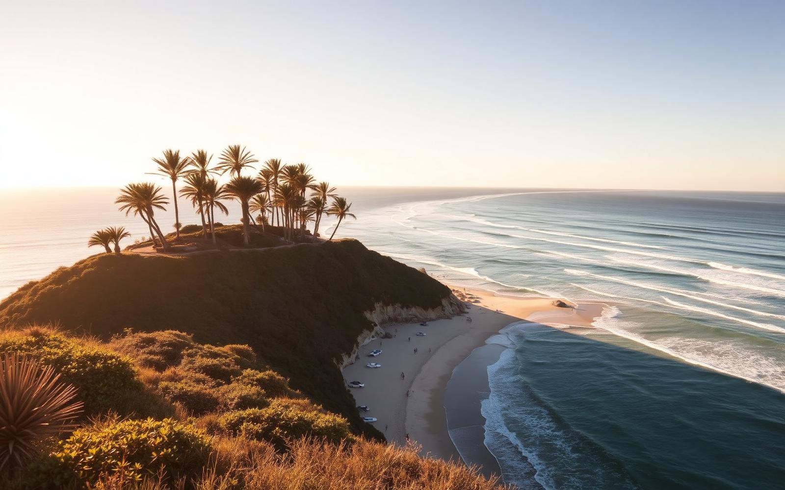 Australian coastal suburb at golden hour
